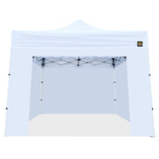 Enclosed White Pop Up Tent with Zippered Door Wall Bundle